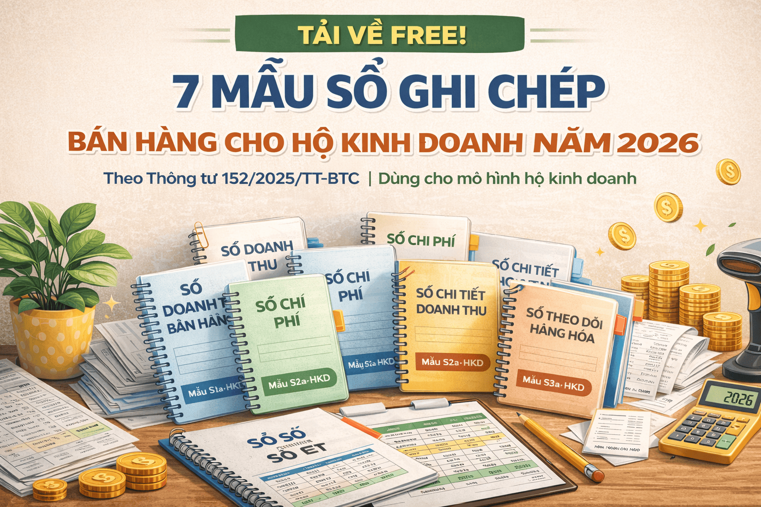 7 mẫu sổ ghi chép bán hàng cho hộ kinh doanh năm 2026 [TẢI VỀ FREE] 