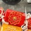 Vỏ kẹo nơ 3D màu Đỏ