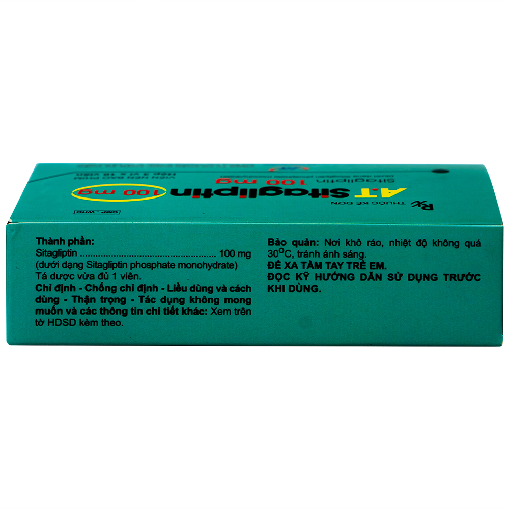 Thuốc A.T Sitagliptin 100 mg An Thiên cải thiện kiểm soát đường huyết (3 vỉ x 10 viên)