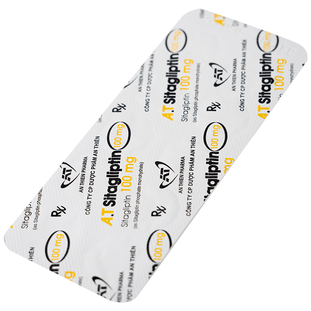 Thuốc A.T Sitagliptin 100 mg An Thiên cải thiện kiểm soát đường huyết (3 vỉ x 10 viên)