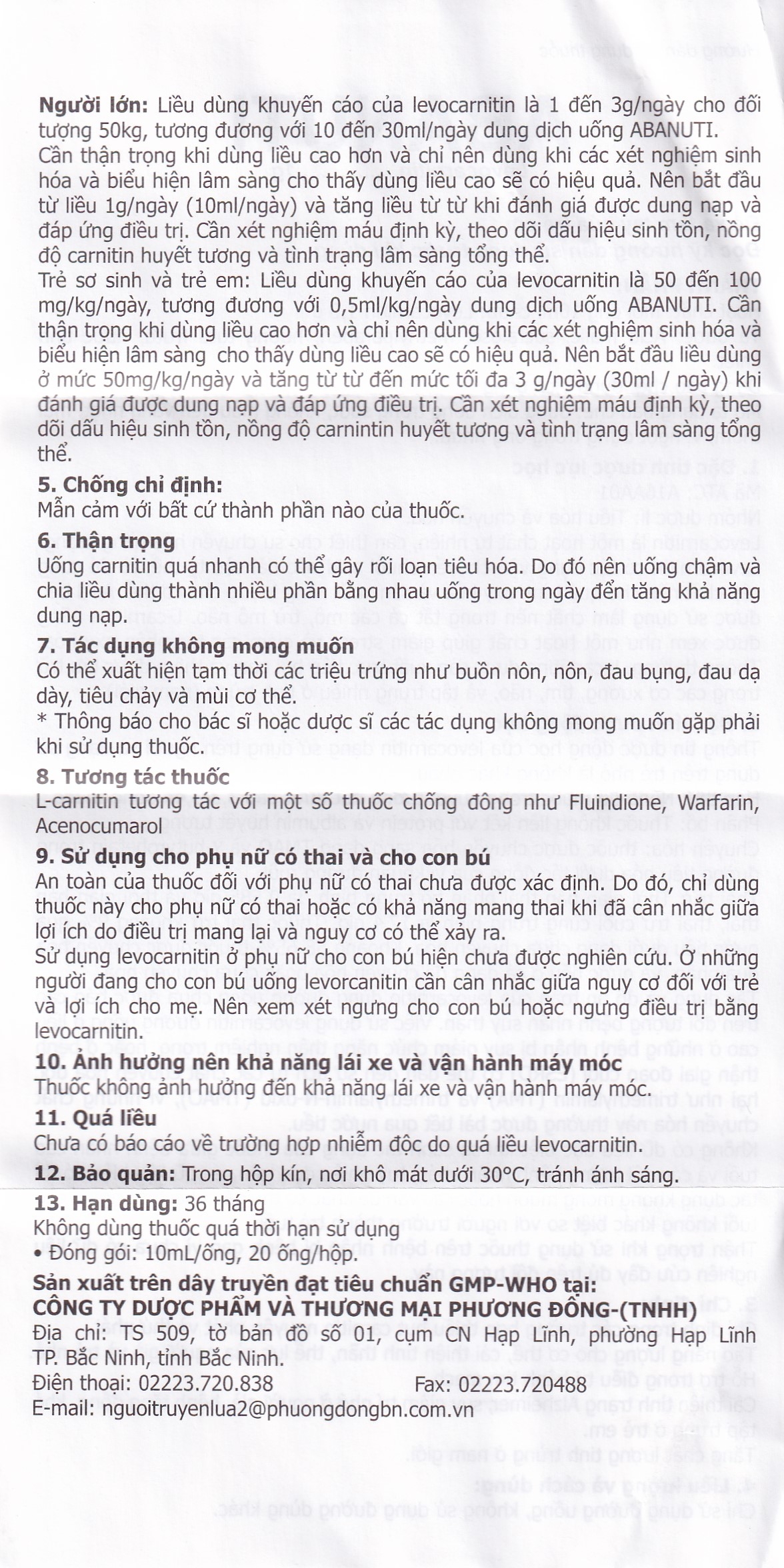 Dung dịch uống Abanuti 1g Phương Đông bổ sung năng lượng, cải thiện tinh thần, thể lực (20 ống x 10ml)