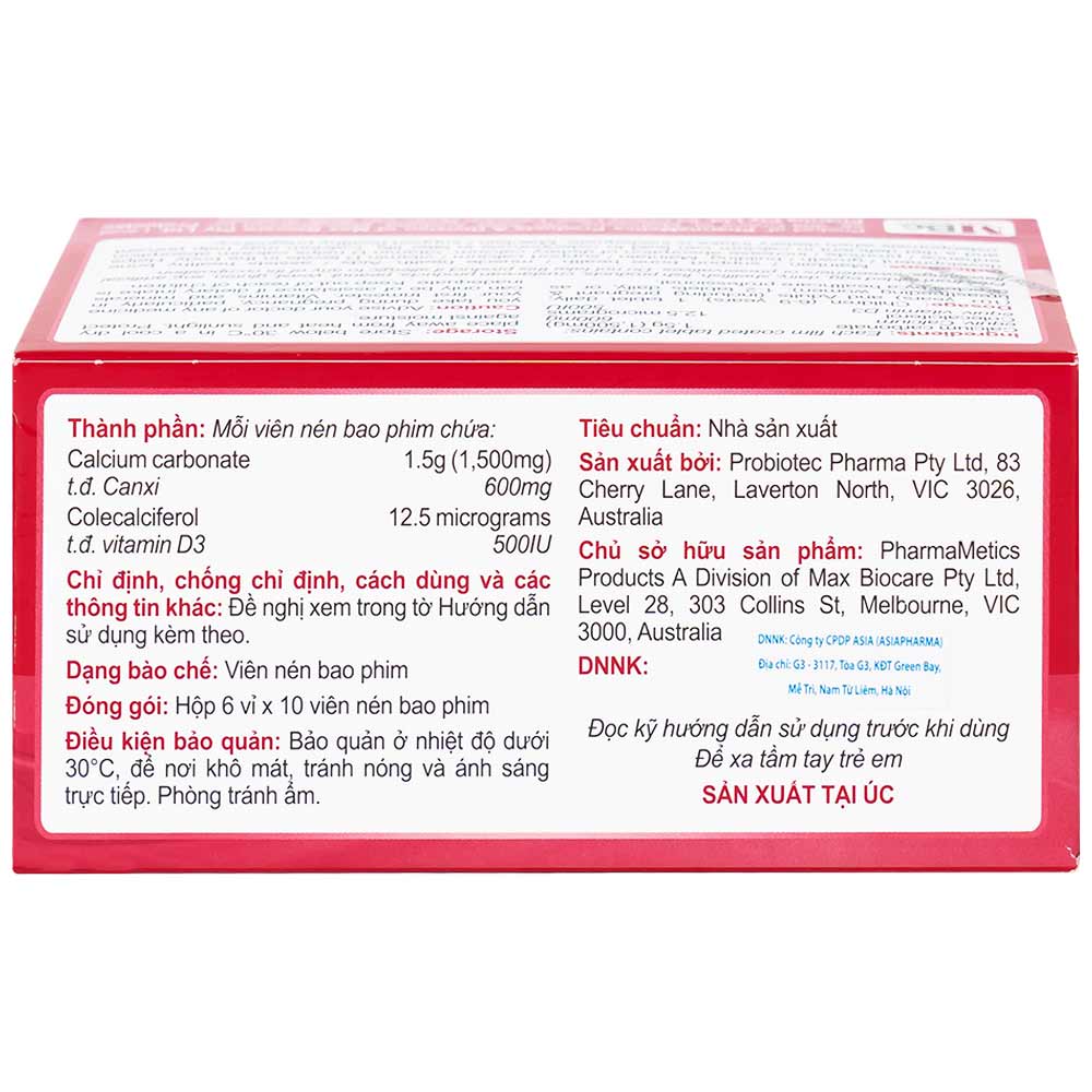 Thuốc Abricotis Probiotec hỗ trợ sức khỏe xương, cơ bắp, bổ sung canxi (6 vỉ x 10 viên)