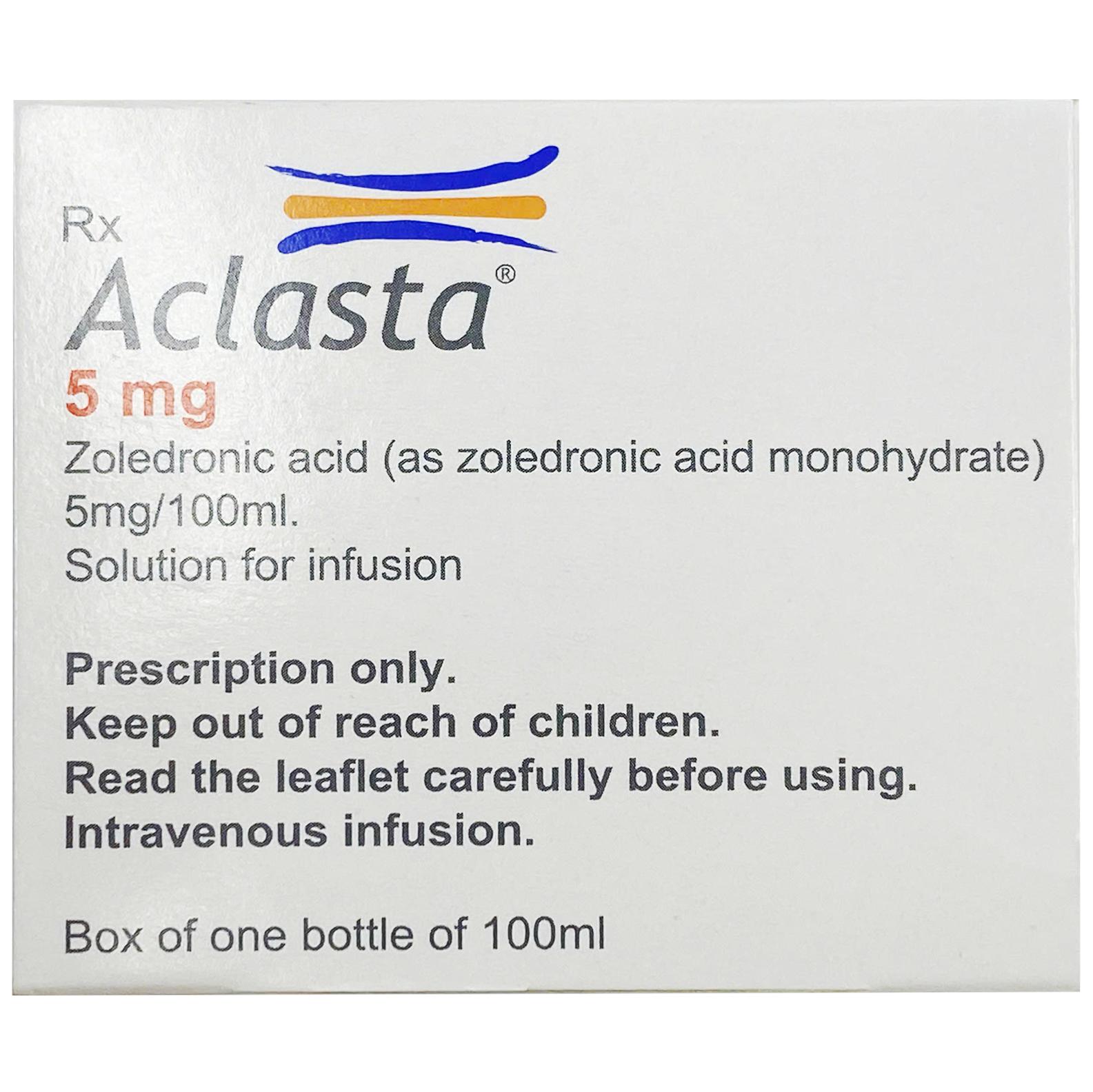 Dung dịch truyền tĩnh mạch Aclasta 5mg Sandoz điều trị loãng xương ở phụ nữ sau mãn kinh
