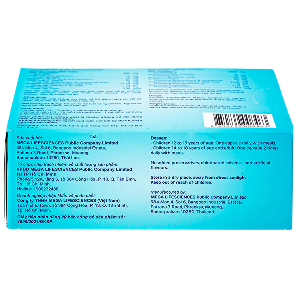 Viên hỗ trợ làm đẹp da Acnacare Mega (3 vỉ x 10 viên)