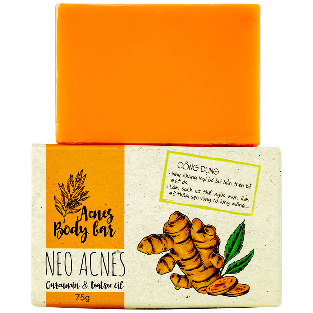 Xà phòng tắm ngừa mụn La Beauty Acnes Body Bar chứa nghệ và tinh chất dầu tràm 75g
