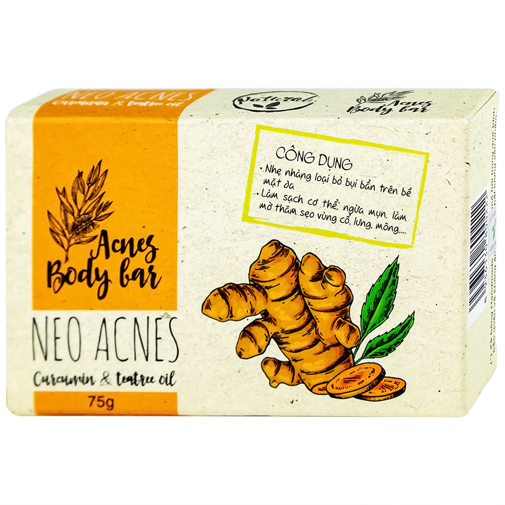 Xà phòng tắm ngừa mụn La Beauty Acnes Body Bar chứa nghệ và tinh chất dầu tràm 75g