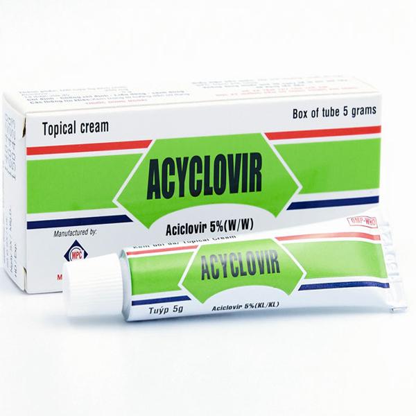Kem bôi da Acyclovir Medipharco điều trị nhiễm virus Herpes simplex (5g)