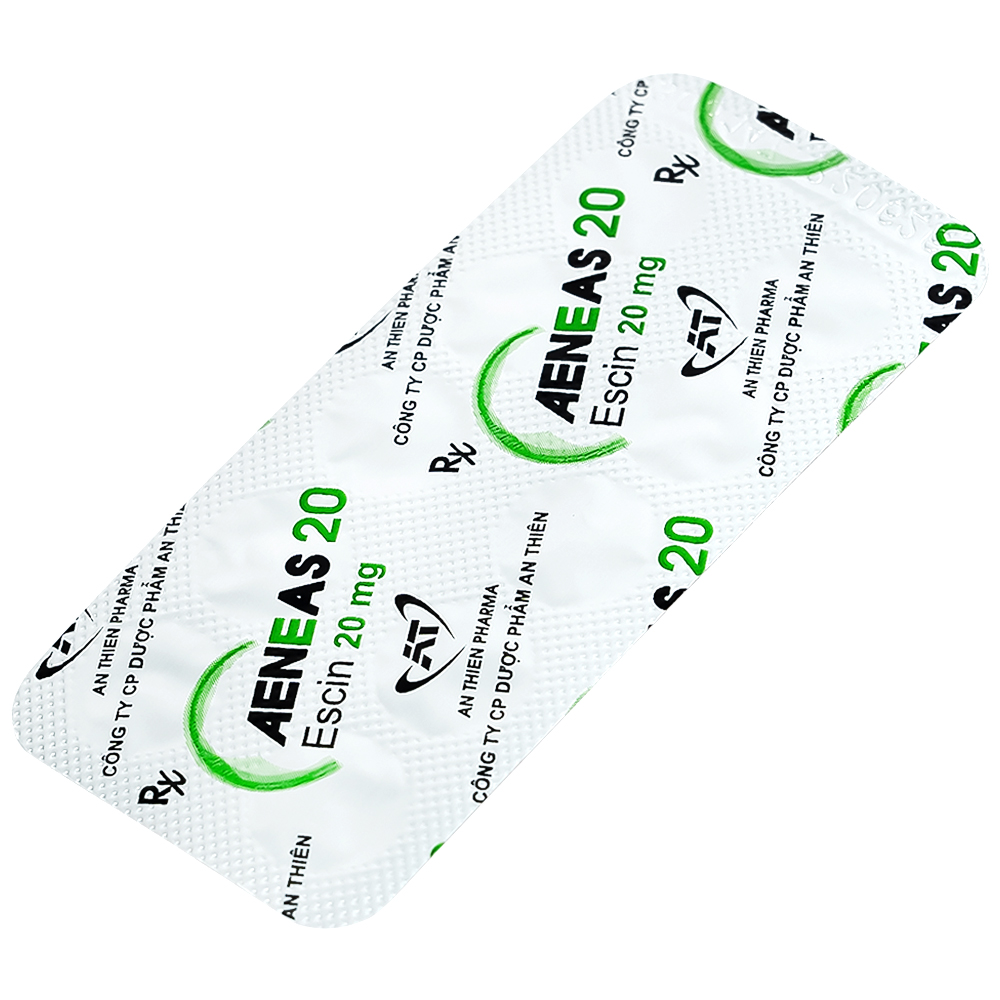 Thuốc Aeneas 20 An Thiên điều trị phù não, phòng và điều trị tụ máu (3 vỉ x 10 viên)