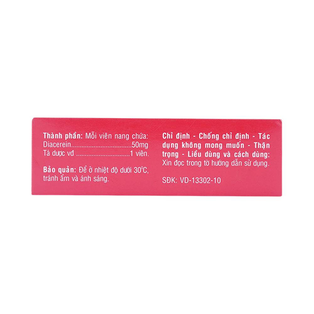Thuốc Agdicerin 50mg Agimexpharm điều trị triệu chứng các bệnh thoái hóa khớp hông, gối (3 vỉ x 10 viên)