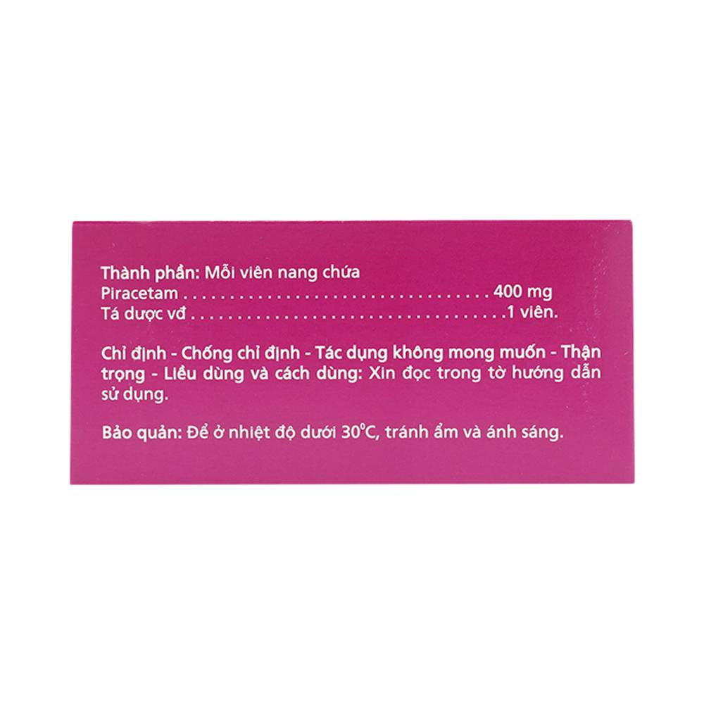 Thuốc Agicetam 400 Agimexpharm điều trị triệu chứng chóng mặt (10 vỉ x 10 viên)