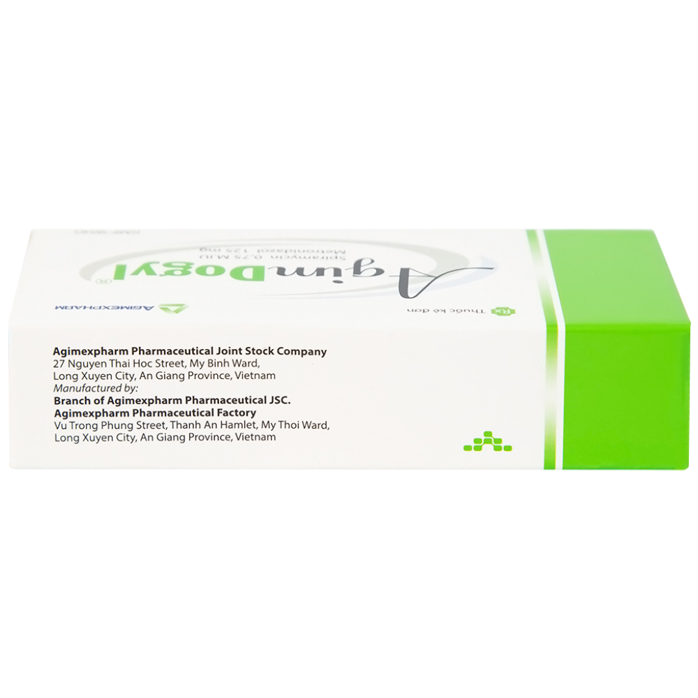 Thuốc Agimdogyl 125mg/750000IU Agimexpharm điều trị nhiễm trùng răng miệng cấp tính, mạn tính (2 vỉ x 10 viên)