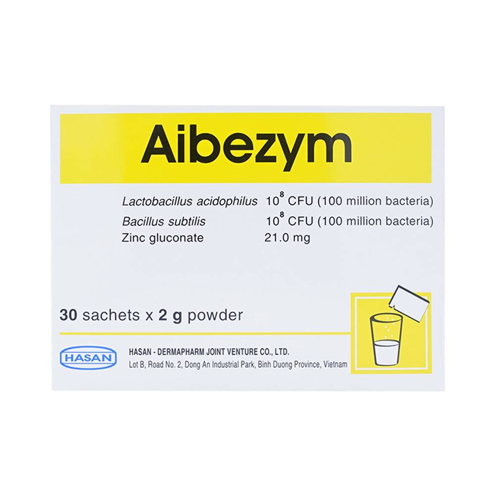 Thuốc bột Aibezym Hasan bổ sung vi khuẩn có lợi cho đường tiêu hóa (30 gói x 2g)