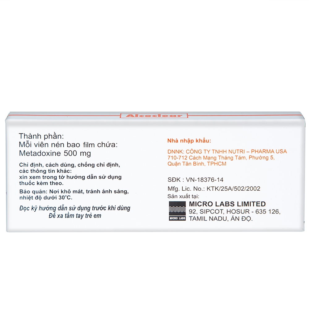 Thuốc Alcoclear Micro hỗ trợ điều trị các bệnh về gan do rượu (3 vỉ x 10 viên)