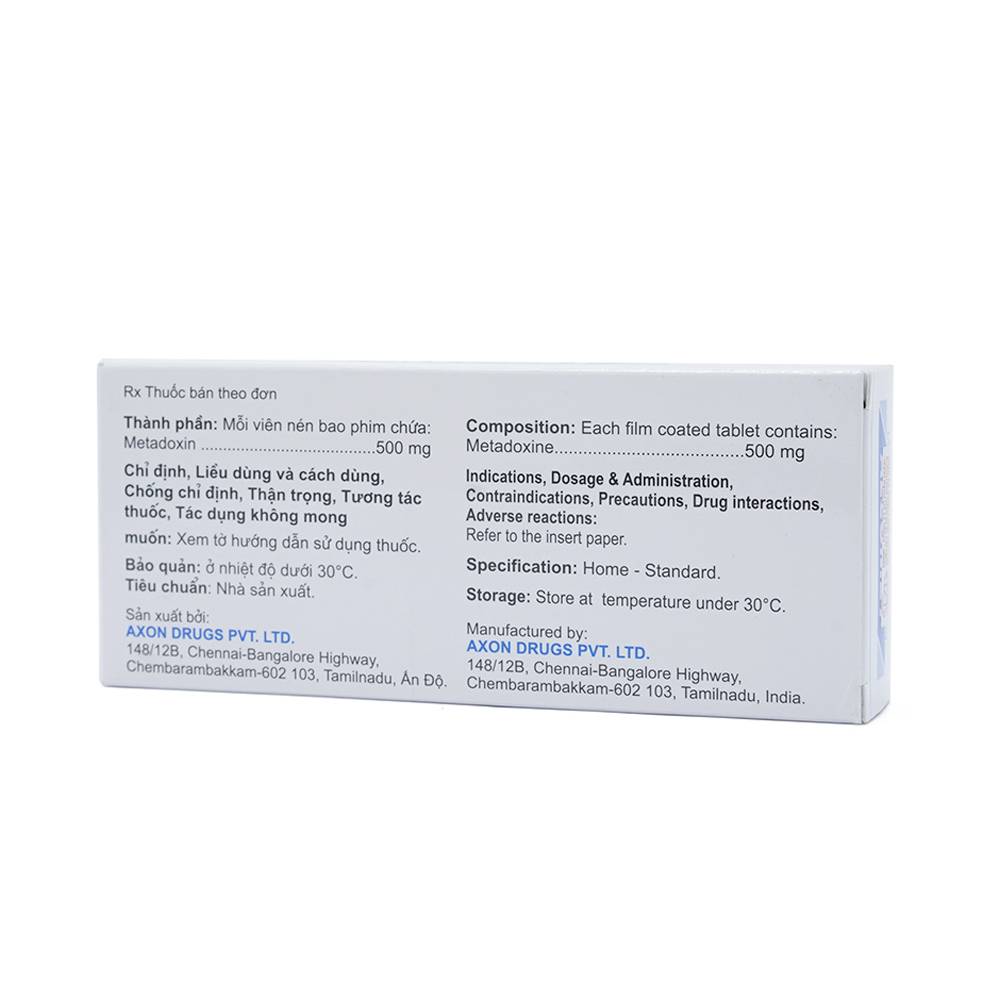Thuốc Alcomet Axon điều trị nhiễm độc rượu cấp tính, gan nhiễm mỡ do rượu (3 vỉ x 10 viên)