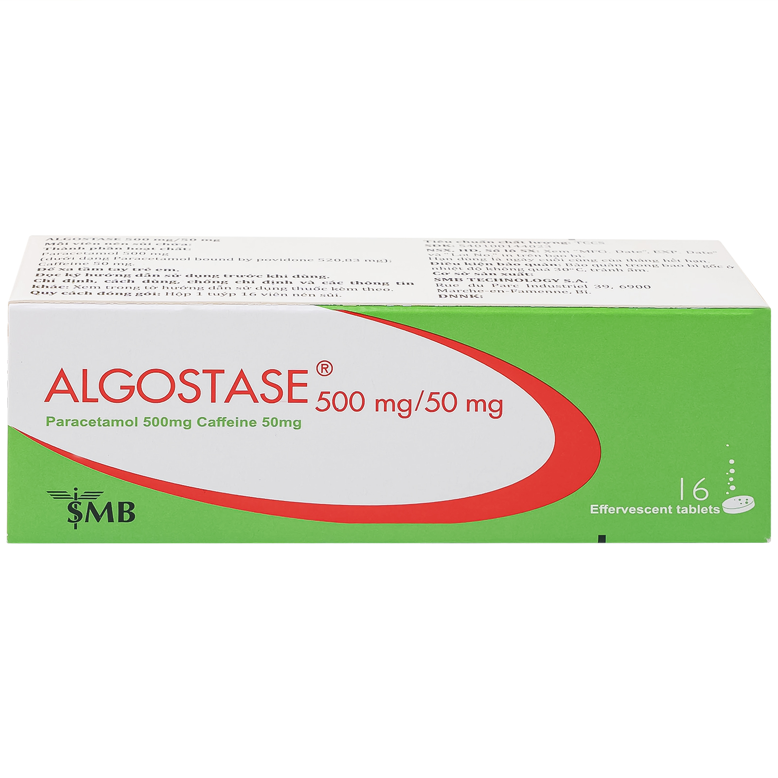 Thuốc Algostase 500mg/50mg SMB điều trị đau nhẹ đến vừa và hạ sốt (16 viên)