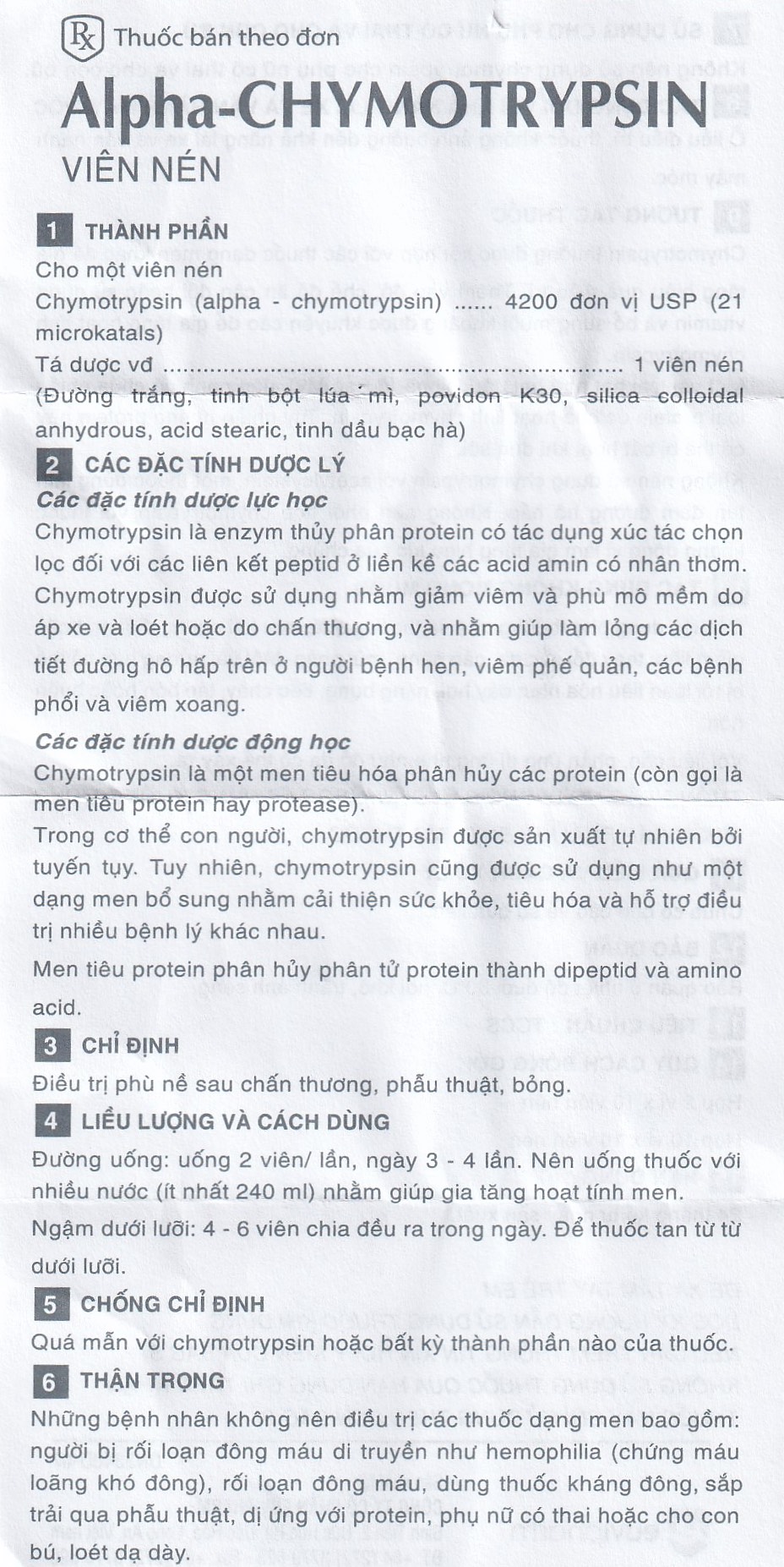 Thuốc Alpha-Chymotrypsin Euvipharm điều trị phù nề sau chấn thương, phẩu thuật, bỏng (2 vỉ x 10 viên)