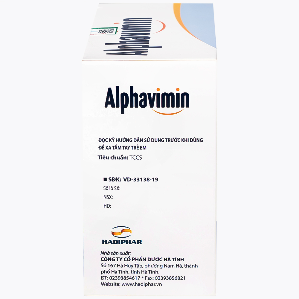 Thuốc Alphavimin 10ml Hadiphar bổ sung vitamin trong thời kỳ dưỡng bệnh, chế độ ăn đặc biệt (20 ống)