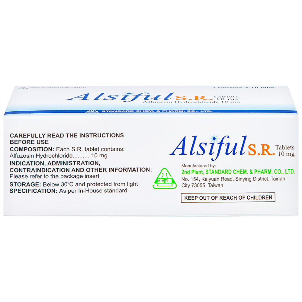 Thuốc Alsiful S.R 10mg Standard điều trị phì đại lành tính tuyến tiền liệt (3 vỉ x 10 viên)