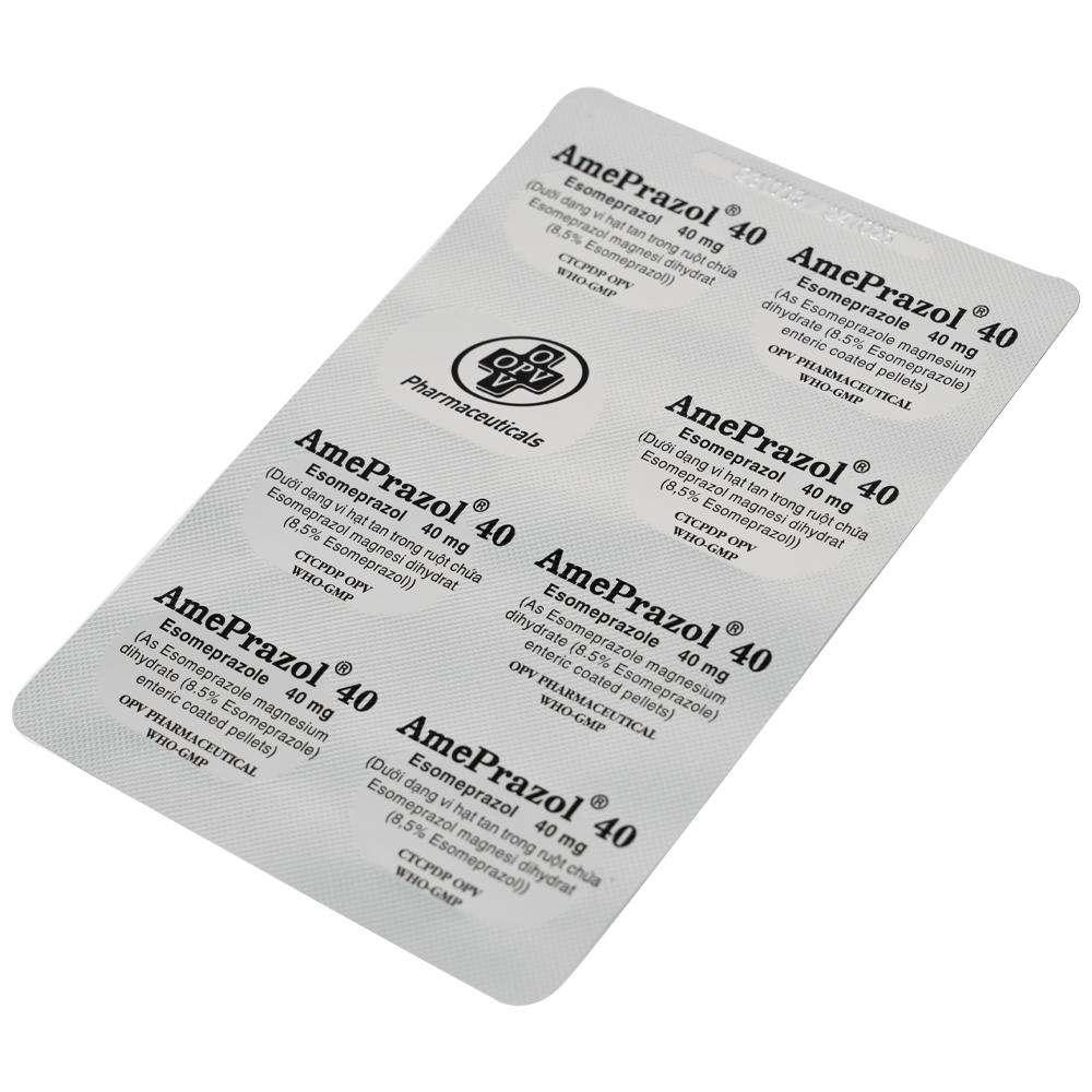 Thuốc AmePrazol 40mg OPV điều trị bệnh trào ngược dạ dày, thực quản (2 vỉ x 7 viên)