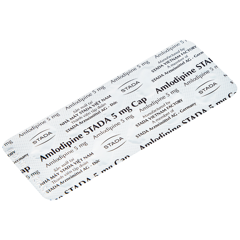 Thuốc Amlodipine Stada 5mg Cap điều trị tăng huyết áp, đau thắt ngực (3 vỉ x 10 viên)