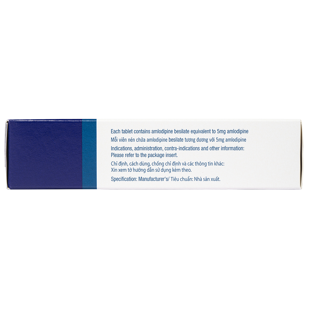 Thuốc Amlor 5mg Tablets Viatris điều trị tăng huyết áp, đau thắt ngực (3 vỉ x 10 viên)