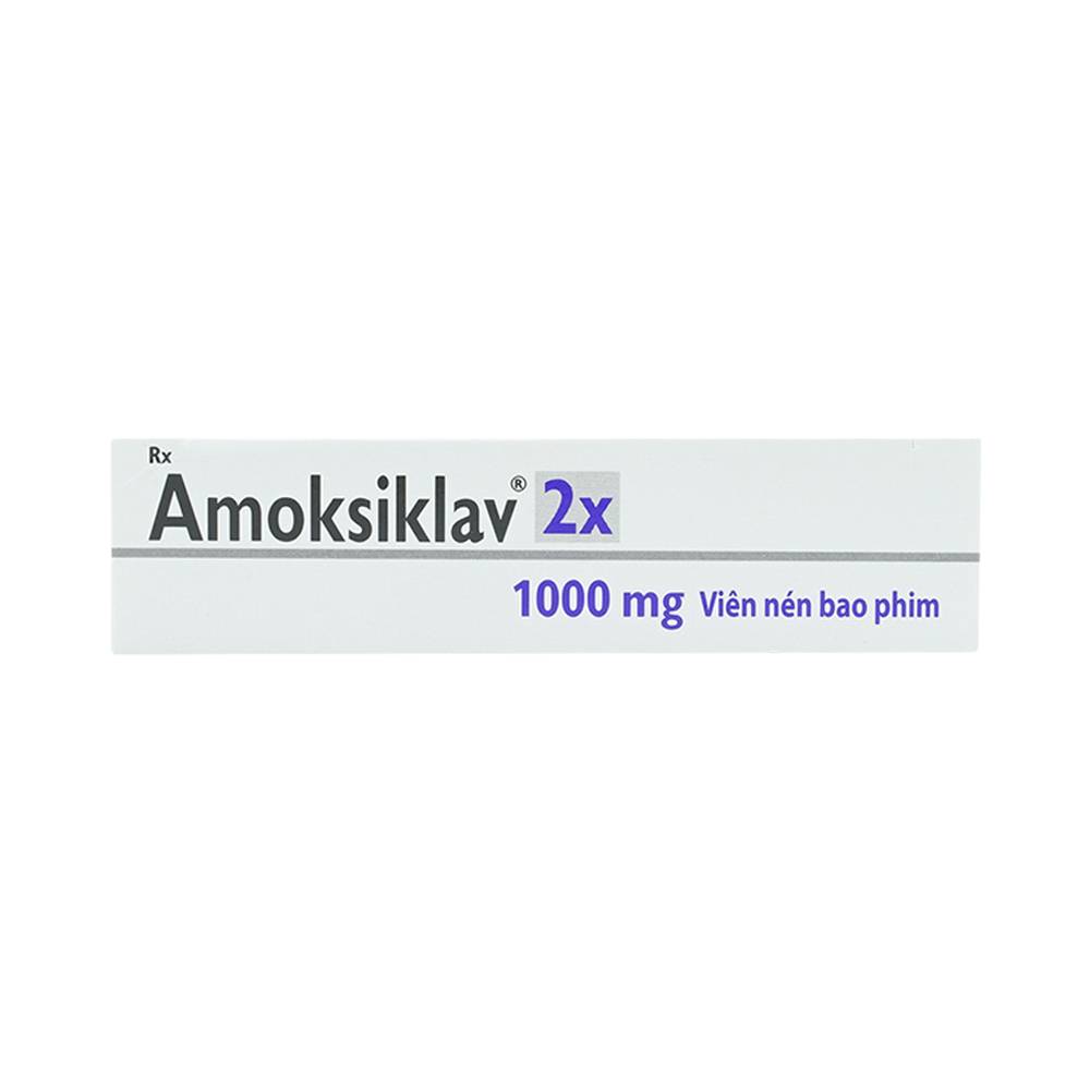 Thuốc Amoksiklav 2x 1000mg Lek điều trị nhiễm khuẩn (2 vỉ x 5 viên)
