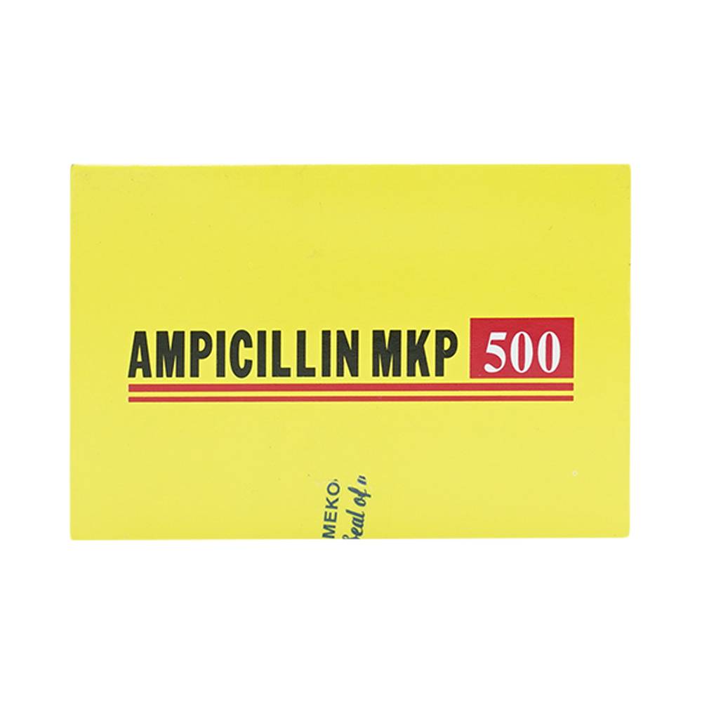 Thuốc Ampicillin MKP 500 Mekophar điều trị nhiễm khuẩn (10 vỉ x 10 viên)