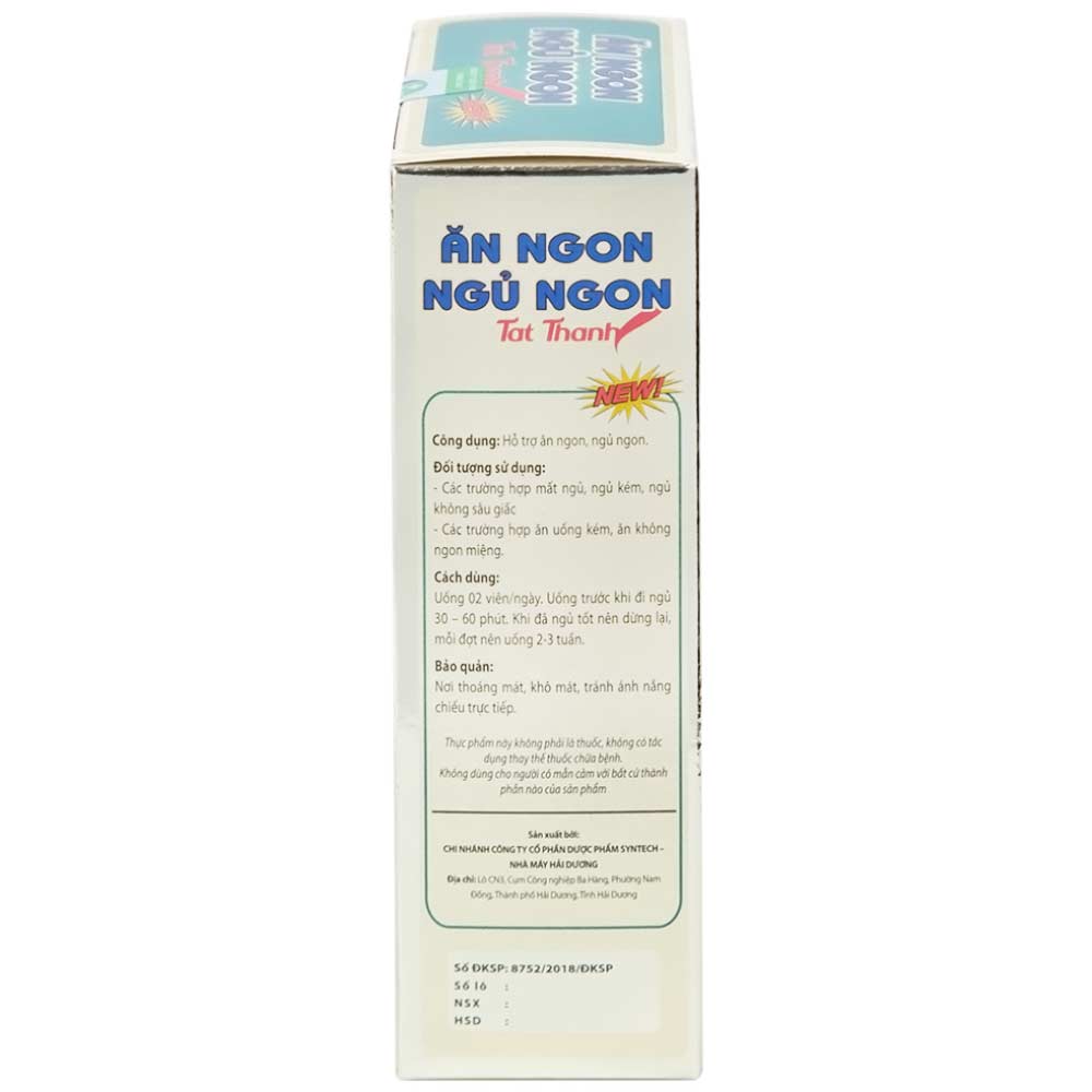 Viên uống hỗ trợ ăn ngon ngủ ngon Ăn Ngon Ngủ Ngon Tat Thanh (30 viên)