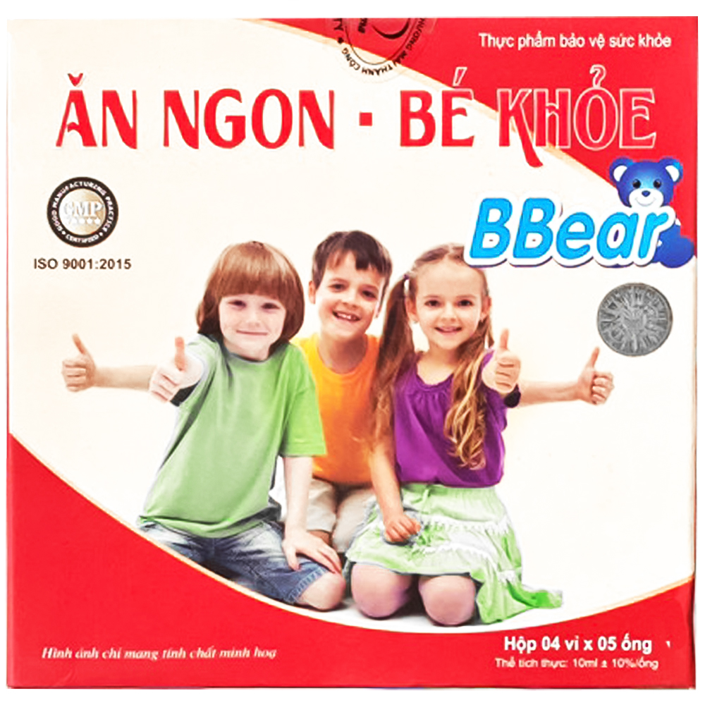 Siro hỗ trợ bổ sung các vitamin, giúp ăn ngon, tăng cường tiêu hóa Ăn Ngon - Bé Khỏe BBear (4 vỉ x 5 ống)