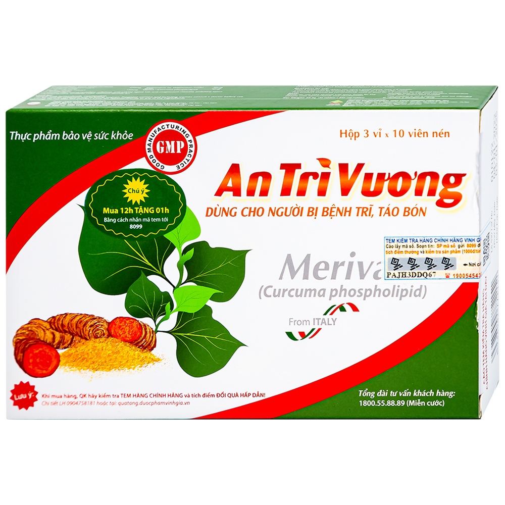 Viên giảm táo bón An Trĩ Vương Vinh Gia (3 vỉ x 10 viên)