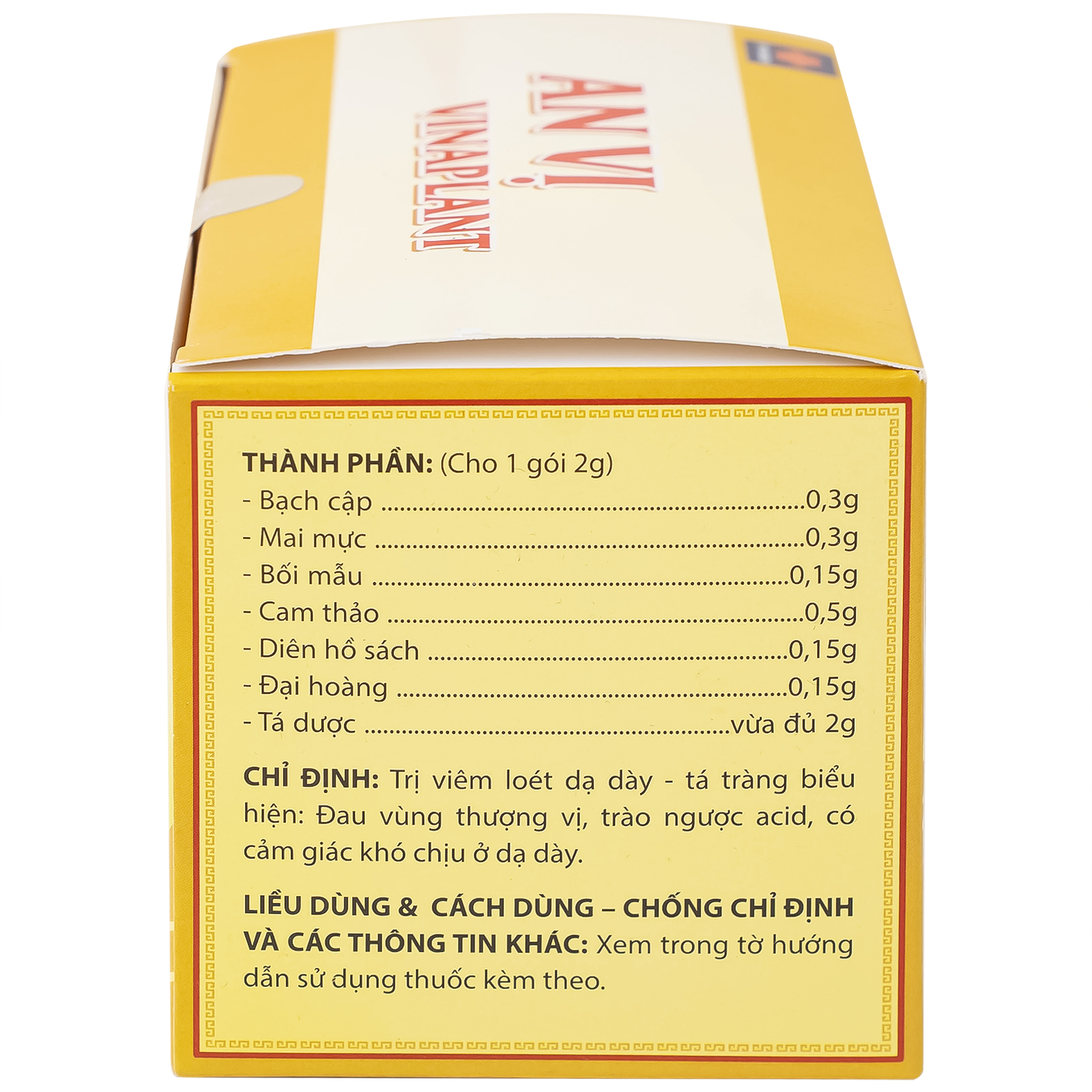 Thuốc An Vị Vinaplant TP Pharm điều trị viêm loét dạ dày - tá tràng (30 gói x 2g)