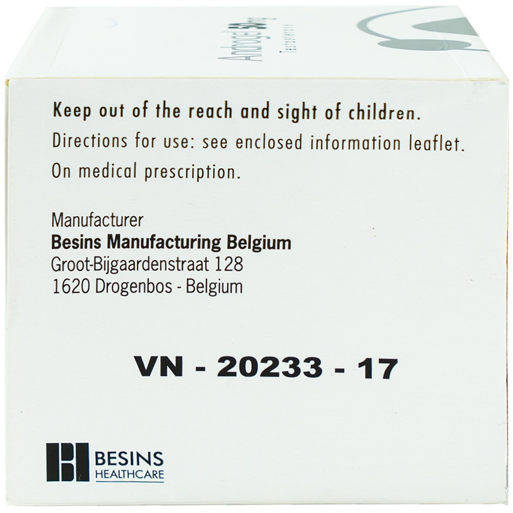 Gel bôi da Androgel 50mg/5g Besins hỗ trợ điều trị thiểu năng tuyến sinh dục nam giới (30 gói x 5g)