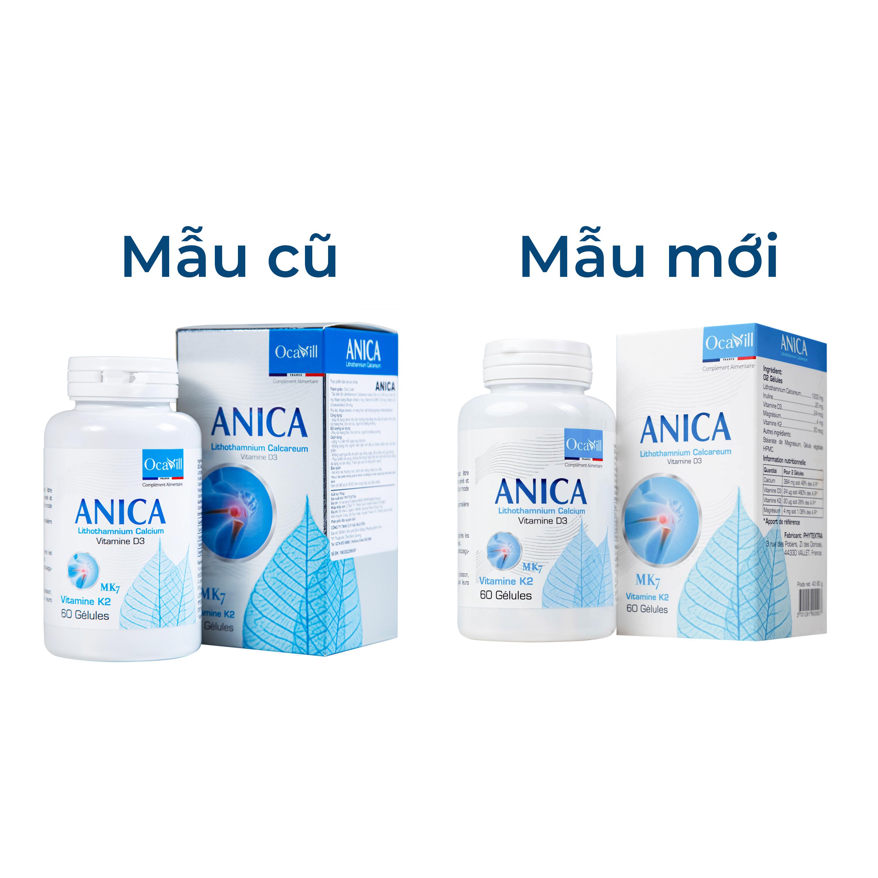Viên uống bổ sung Canxi và Vitamin D3, K2, giúp xương răng chắc khỏe Anica Ocavill (60 viên)