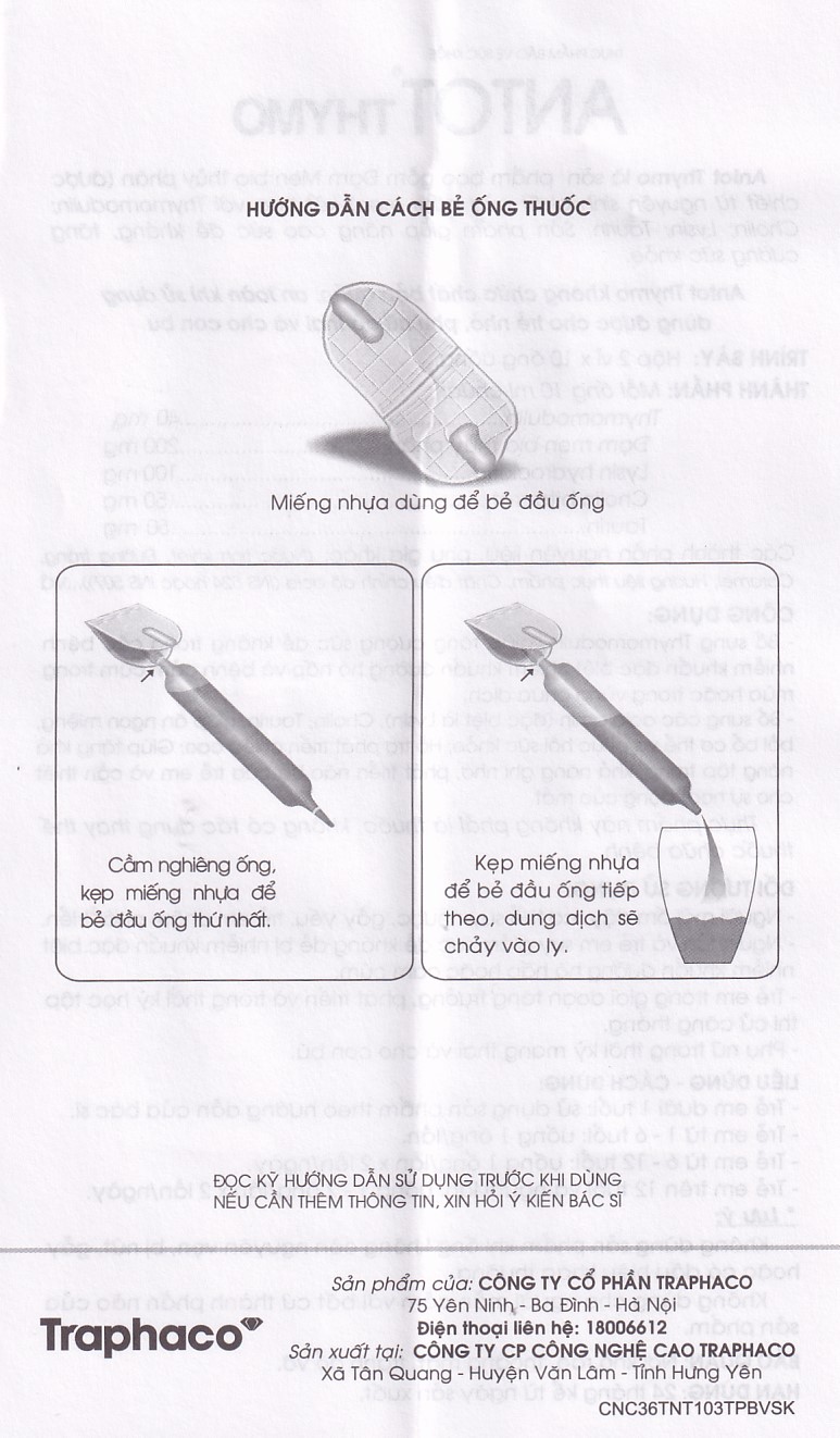 Dung dịch giúp ăn ngon miệng Antot Thymo Traphaco (2 vỉ x 10 ống)
