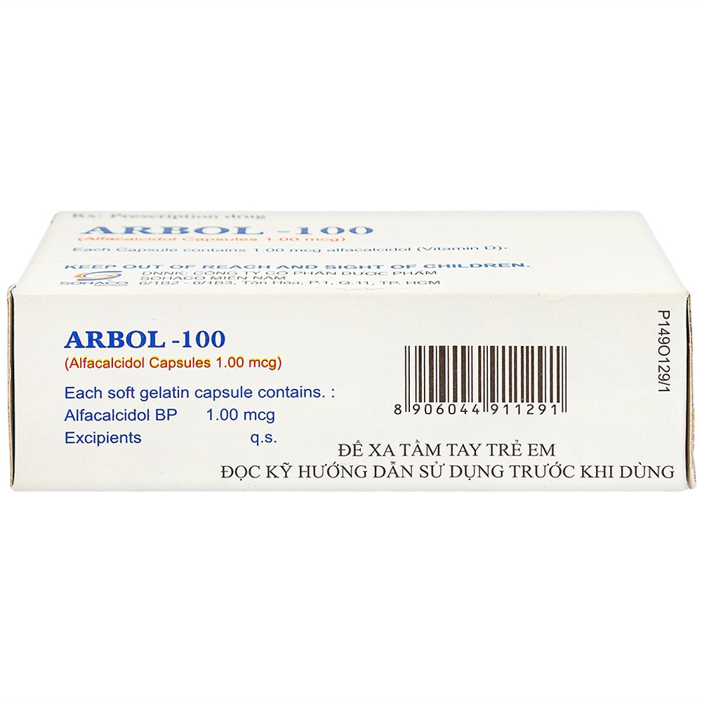 Thuốc Arbol-100 Olive Healthcare dùng trong hạ canxi máu, suy tuyến cận giáp (3 vỉ x 10 viên)