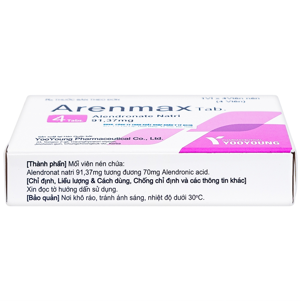 Thuốc Arenmax Tab YooYoung phòng và điều trị loãng xương (1 vỉ x 4 viên)