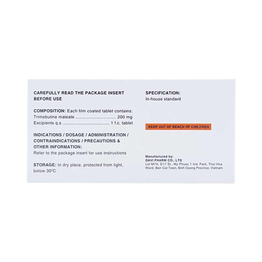Thuốc Arthur 200mg Davi Pharm điều trị triệu chứng đau do rối loạn tiêu hoá, đường mật (10 vỉ x 10 viên)