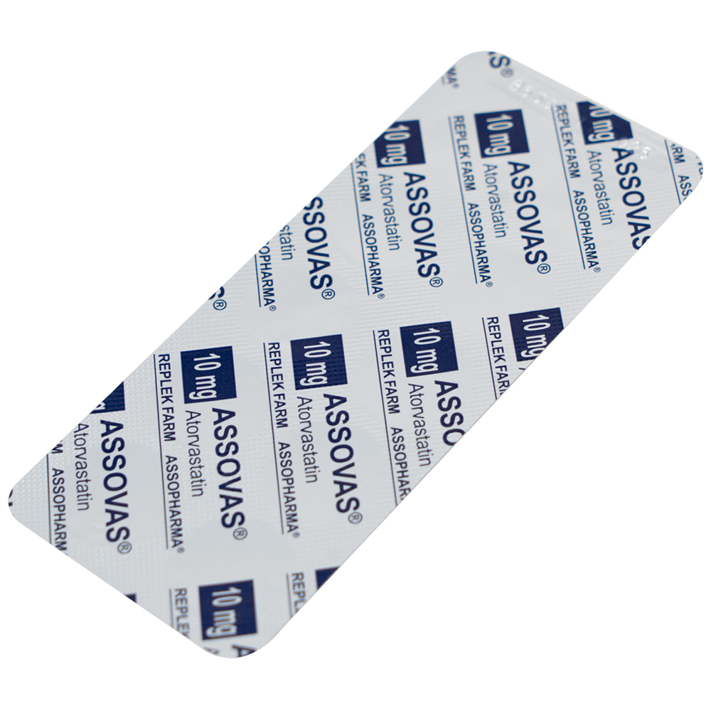Thuốc Assovas 10mg Assopharma điều trị tăng cholesterol máu nguyên phát (3 vỉ x 10 viên)
