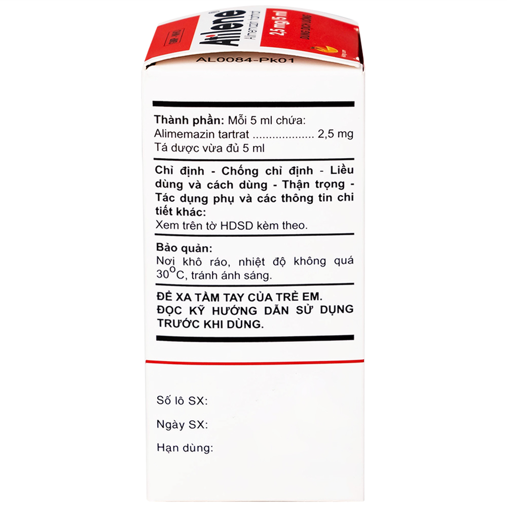 Thuốc Atilene 2,5mg/5ml An Thiên điều trị các bệnh hô hấp, viêm mũi, hắt hơi, sổ mũi (100ml)