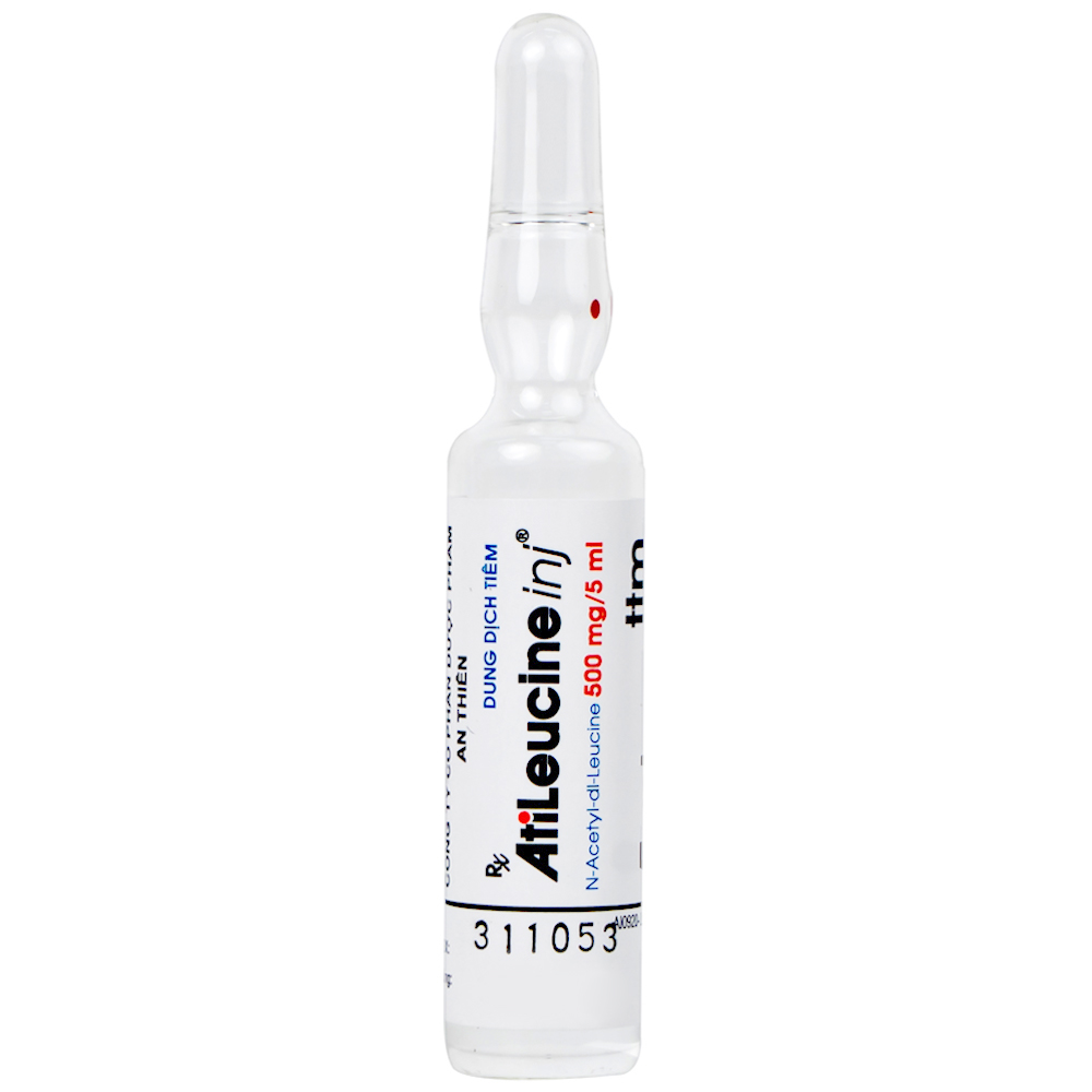 Dung dịch tiêm AtiLeucine inj 500mg/5ml An Thiên điều trị triệu chứng cơn chóng mặt (2 vỉ x 5 ống)