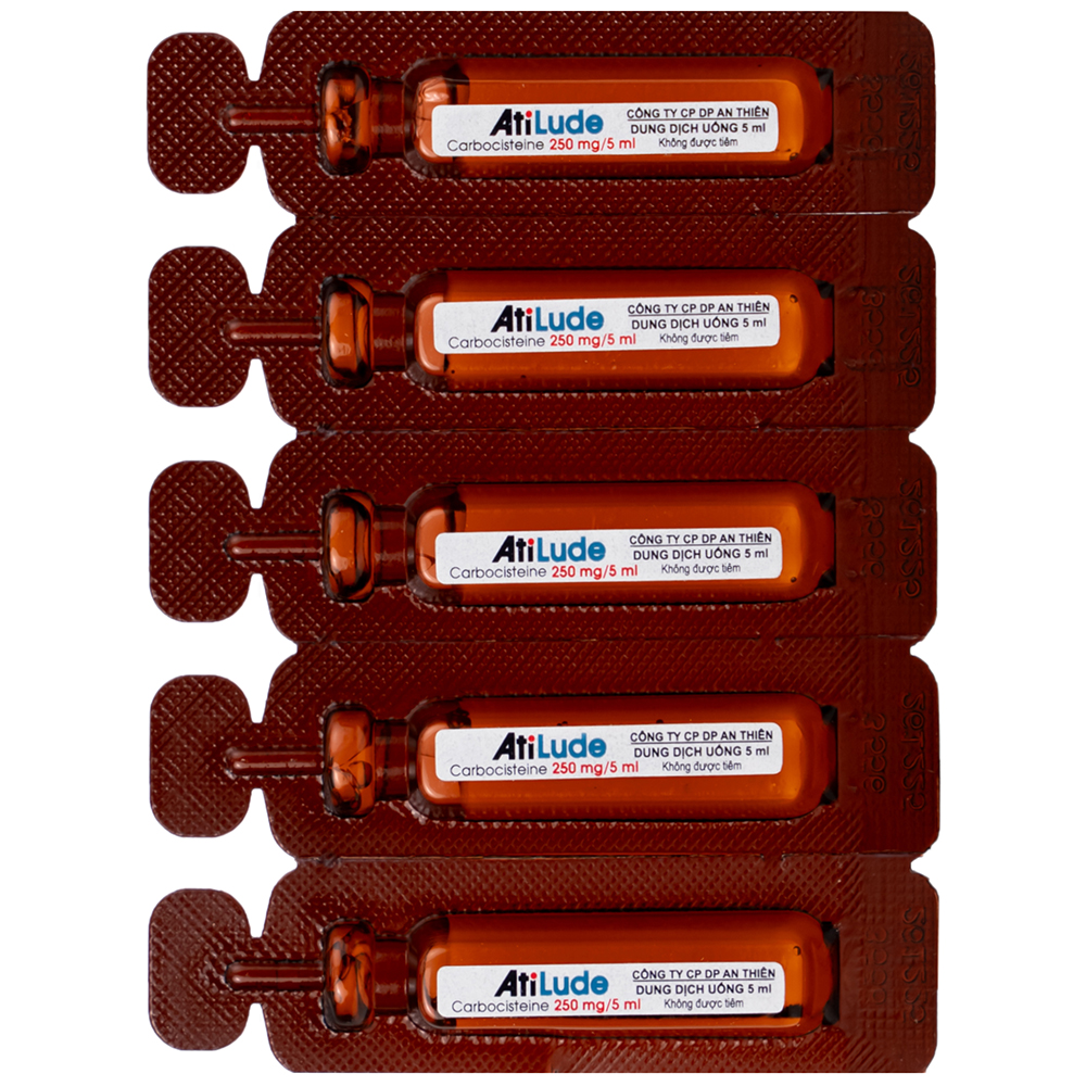 Dung dịch uống AtiLude 250mg/5ml An Thiên tiêu nhầy, rối loạn đường hô hấp (6 vỉ x 5 ống x 5ml)