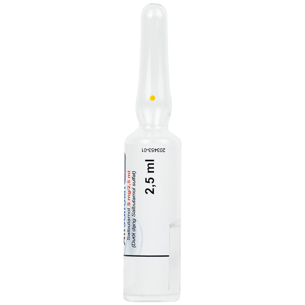 Dung dịch khí dung AtiSaltolin 5mg/2,5ml An Thiên điều trị chứng co thắt phế quản (1 vỉ x 5 ống)