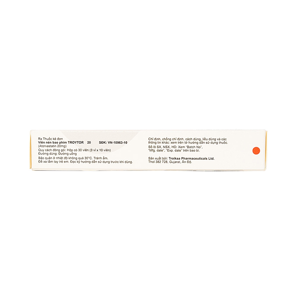 Thuốc Troytor 20 Troikka hỗ trợ giảm cholesterol toàn phần (3 vỉ x 10 viên) 