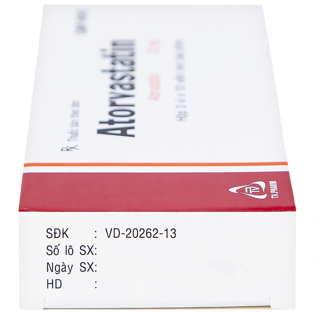 Thuốc Atorvastatin 20mg TV.Pharm điều trị tăng cholesterol máu, dự phòng tiên phát biến cố mạch vành (3 vỉ x 10 viên)