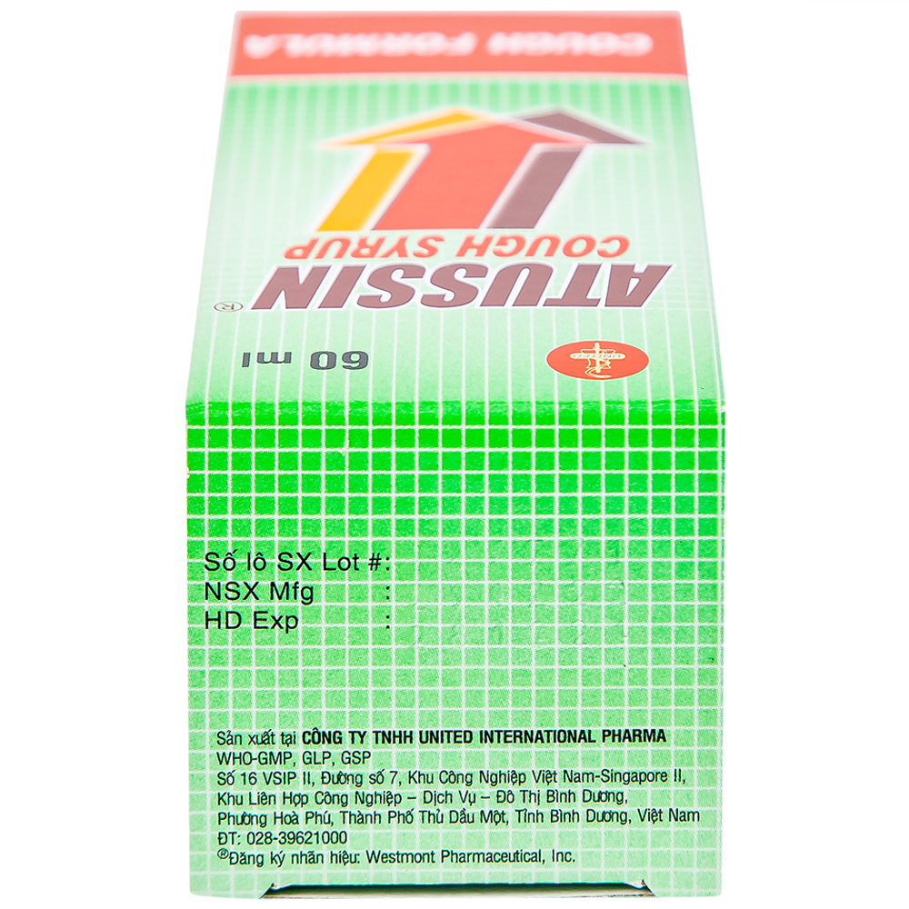 Siro ho Atussin United hỗ trợ giảm các triệu chứng ho (60ml)