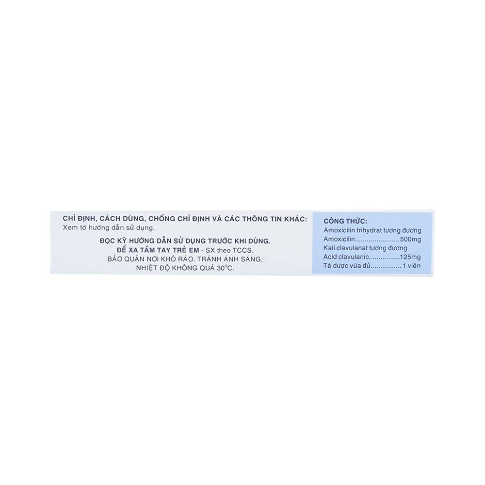 Thuốc Augbactam 625 Mekophar điều trị nhiễm khuẩn (2 vỉ x 5 viên)