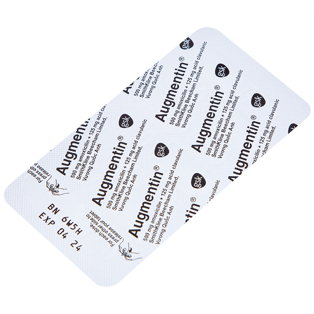Thuốc Augmentin 625mg GSK điều trị nhiễm khuẩn (2 vỉ x 7 viên)