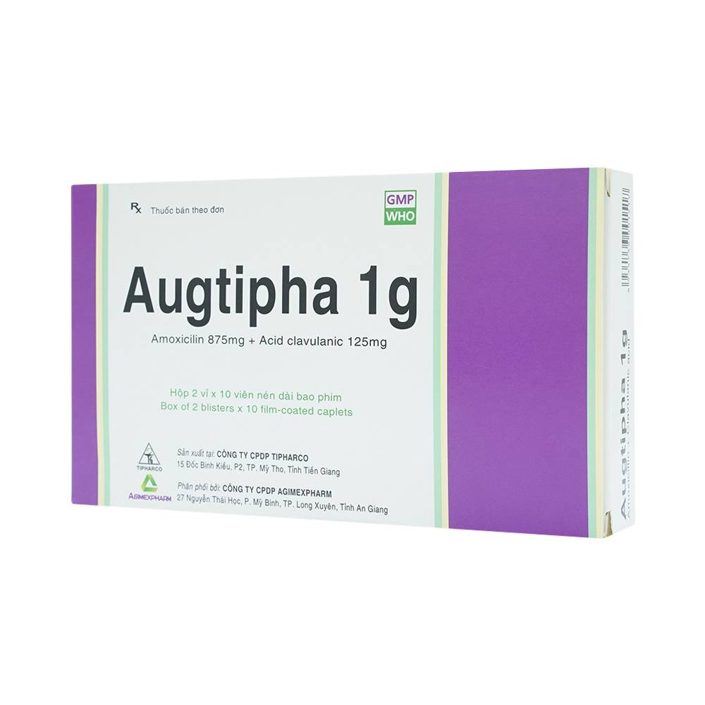 Thuốc Augtipha 1g Tipharco điều trị nhiễm khuẩn (2 vỉ x 10 viên) 