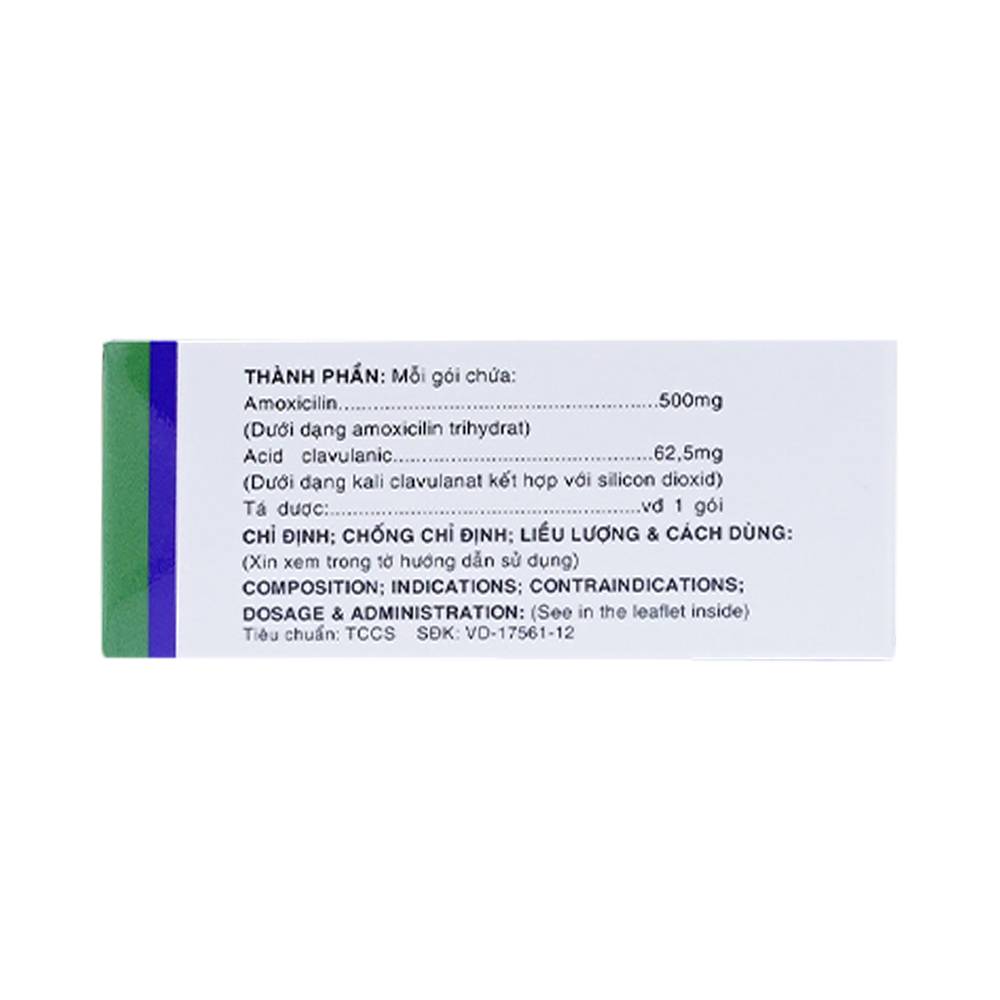 Thuốc Augxicine 500mg/62.5mg Jersey điều trị viêm amidan, viêm xoang (10 gói x 1000mg)