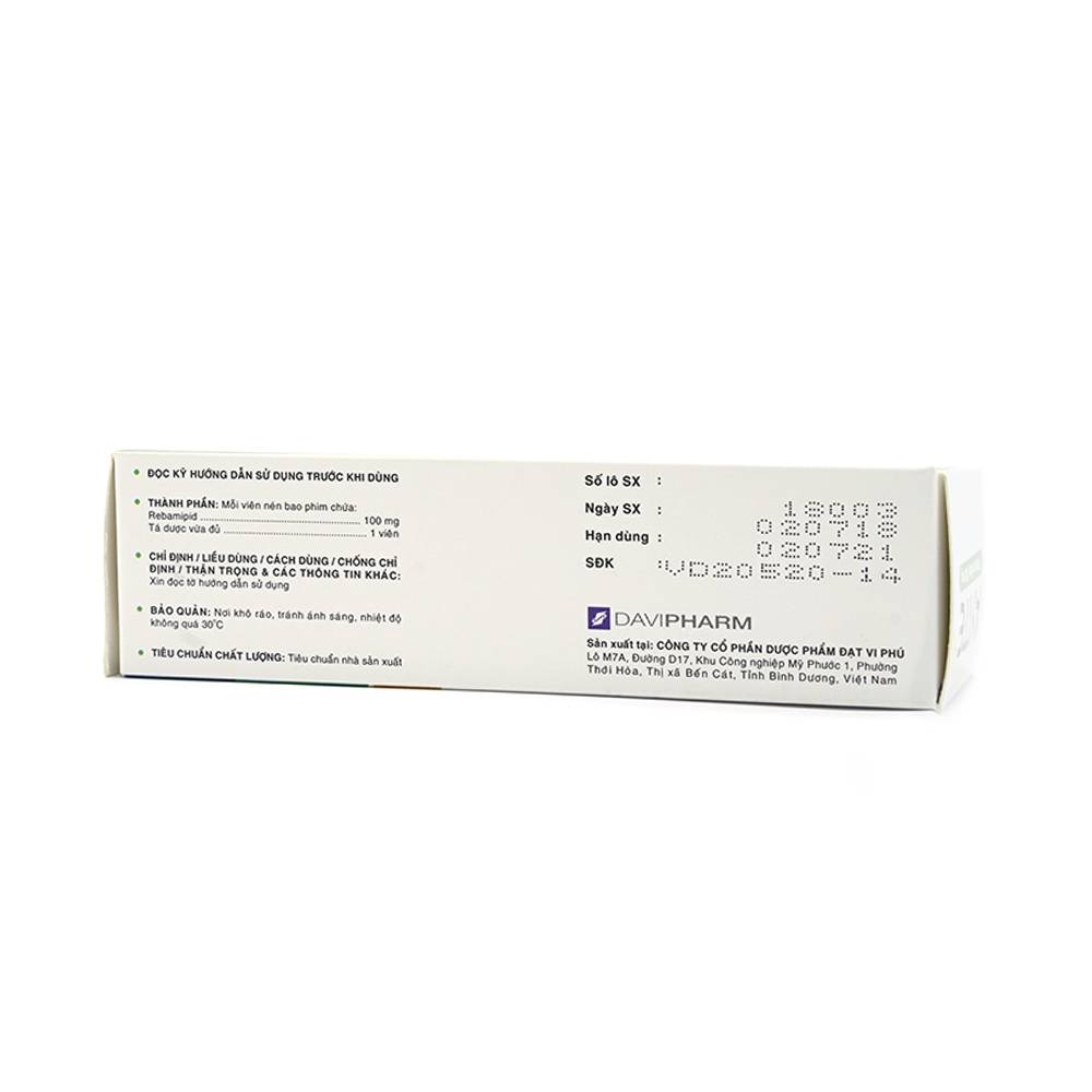 Thuốc Ayite 100mg Davipharm điều trị loét dạ dày (6 vỉ x 10 viên)